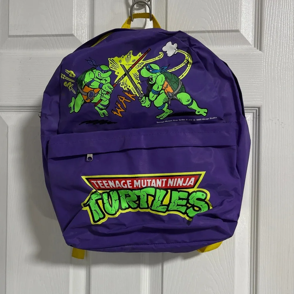 Imaginings 3 TMNT Backpack Kids OS Purple Good 1989 Vintage Ninja Turtles Bag